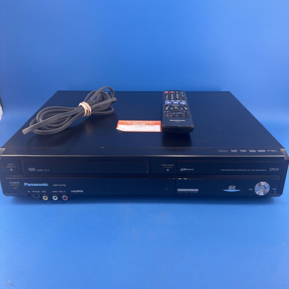 Panasonic DMR-EZ475V HDMI 1080P Combo DVD Recorder VHS VCR w/Remote TESTED